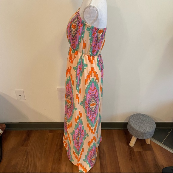 Pink Owl Aztec Print Strapless Maxi Dress Size Medium New With Tags - Picture 7 of 10